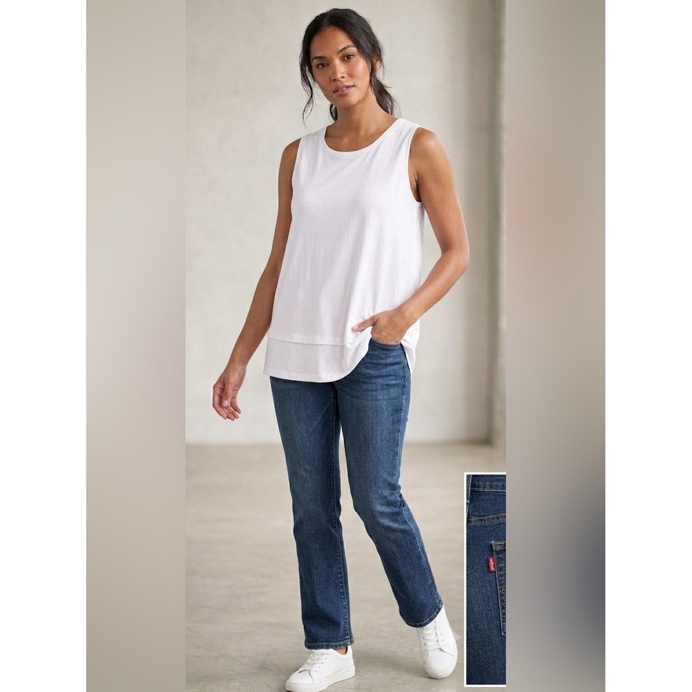 Levis 515 Nouveau Boot Cut Stretch Jeans Womens 10 MIS M Blue Low Rise Denim